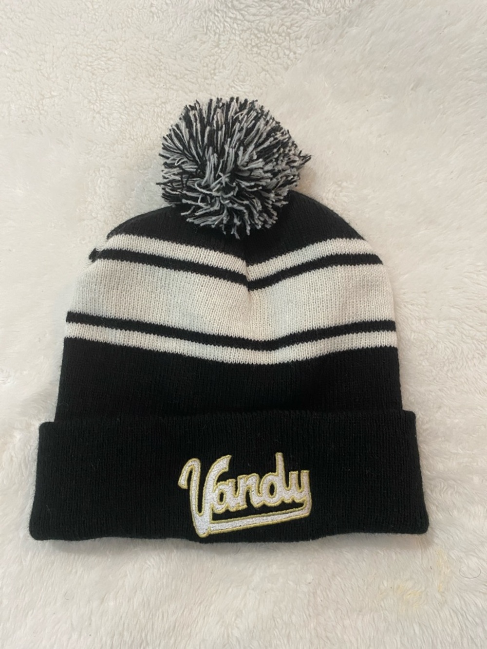 Vanderbilt University Commodores Striped Pom Beanie Toboggan SEC Vandy